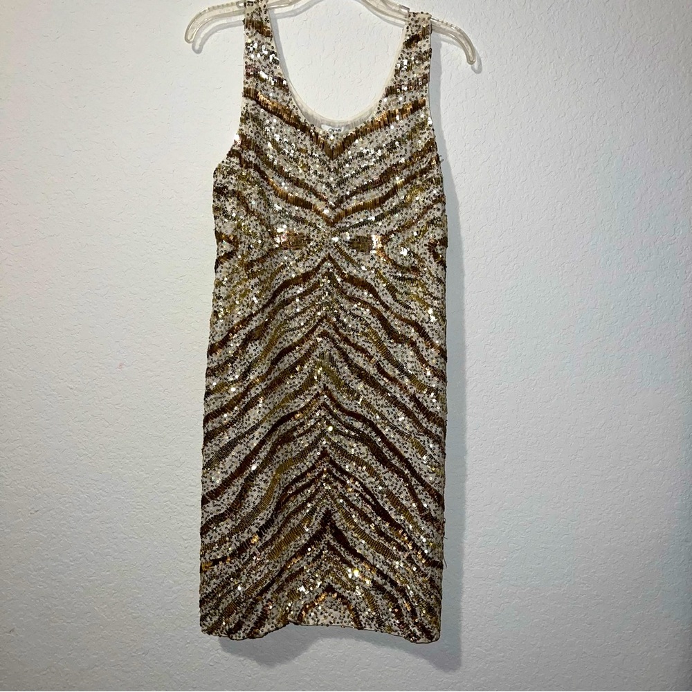 NWT Cache gold sequin dress